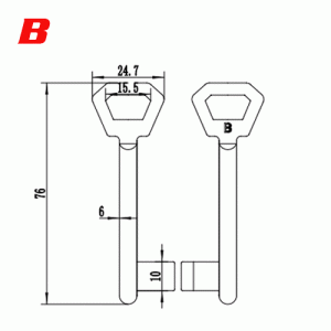 S-048 B Zinc alloy key blank for door locks