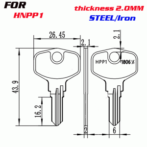 J-009 Steel Iron Thickness 2.0MM House key Blanks HNPP1