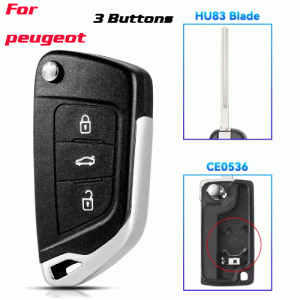 CKS-450 Modified Car Key Case For Peugeot 3 Buttons HU83 blade