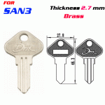 F-088 Brass Thickness 2.7 mm DML door key Blanks