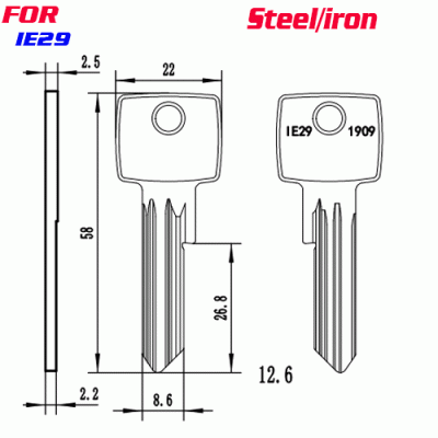 J-154 Steel Iron IE29 House key Blanks Suppliers