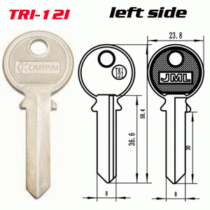 T-039 Steel Iron TRI12I door key blank Right side Wholesale