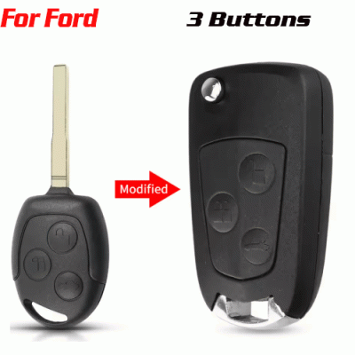 CKS-125 3 Buttons Car Modified Flip Remote Key Shell FOR FORD