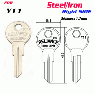 F-126 Steel Thickness 1.7mm Y11 door key Blank Right SIDE