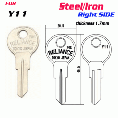 F-126 Steel Thickness 1.7mm Y11 door key Blank Right SIDE
