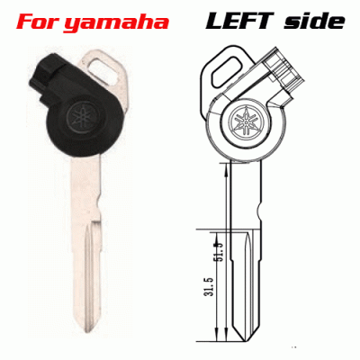 Z-009A Plastic Yamaha Motorcycle Key Blanks left side