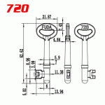 S-029 Number 720 Zinc alloy key blank for door locks