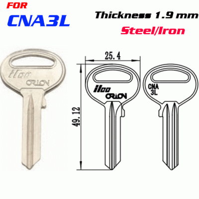 F-083 Steel Iron Thickness 1.9 mm CNA3L door key Blanks