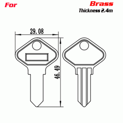 F-226 Brass Thickness 2.4mm door key blanks