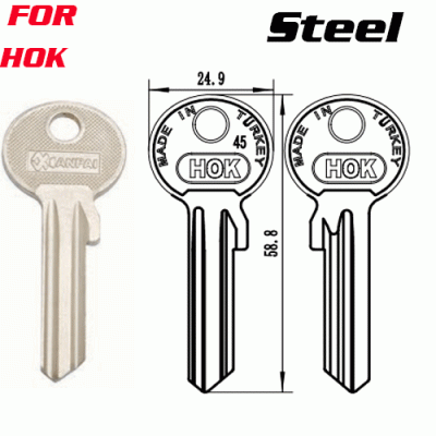 M-060 Steel HOK Right side key blanks quality supplier