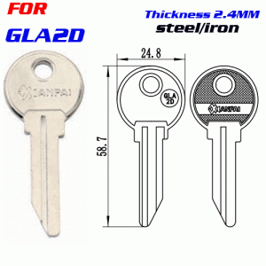 F-039 Steel Thickness 2.0mm GLA2D door key Blanks Wholesale