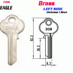 F-146 BRASS Thickness 1.8 mm EAGLE door key Blank left SIDE