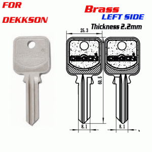 F-174 Brass Thickness 2.2mm DEKKSON door key Blank LEFT SIDE