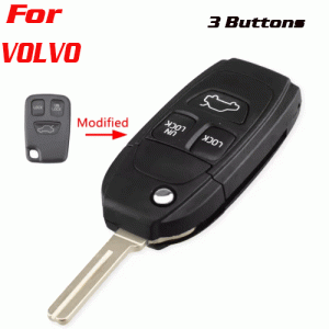 CKS-263 Modified Flip car key shell for Volvo 3 Buttons