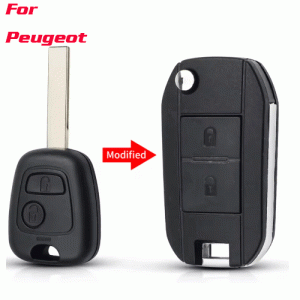 CKS-460 Modified Flip Folding Car Key Case Fob Shell For Peugeot
