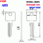 J-033 Steel Iron key blanks AB52 Thickness 1.9MM RIGHT SIDE