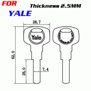 K-222 Thickness 2.5mm For Yale House key Blanks Suppliers