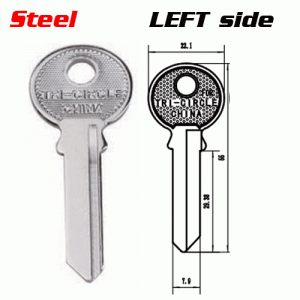 T-003 Steel Iron For TL3 House key Blanks Supppliers LEFT SIDE