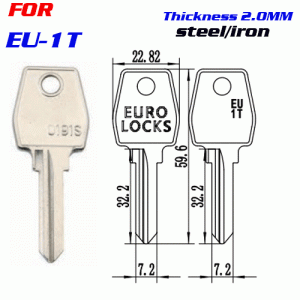 F-044 Steel Thickness2.0 mm EU-1T door key Blanks Wholesale