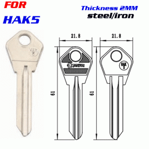 F-033 Steel Thickness 2mm HAK5 door key Blanks Wholesale