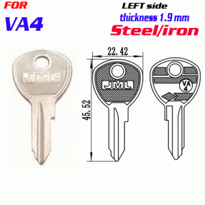 F-254 Steel Thickness 1.9mm VA4 door key blanks LEFT side