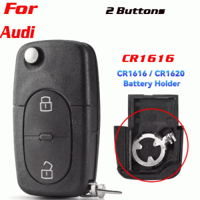 CKS-273 Flip Remote Key shel For Audi 2 Buttons 1616 battery