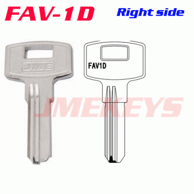 K-163 Brass House key Blanks FAV-1D Big head right side