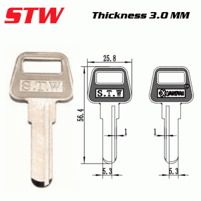 F-003 STW Thickness 3.0 mm key Blank Supliers Right side