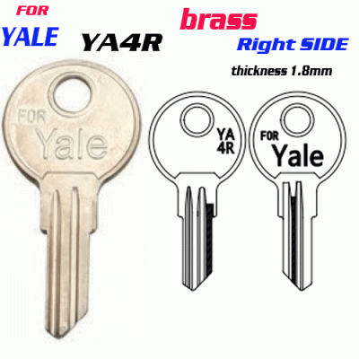 F-123 BRASS Thickness 1.8mm YA4R door key Blank Right SIDE