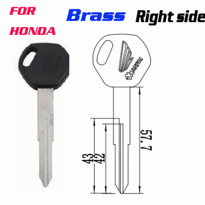 Z-041B Brass Honda Motorcycle Key Blank Right side