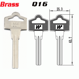 F-019 Brass Q16 door key Blank Supplier