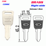 F-096 Brass Thickness 1.8 mm Comic door key Blanks Right side