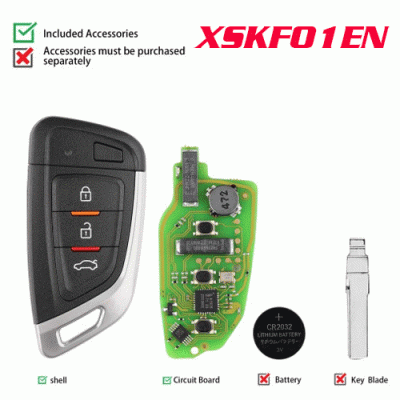 XSKF01EN Smart Remote Key Knife 3 buttons Keyblank Inside