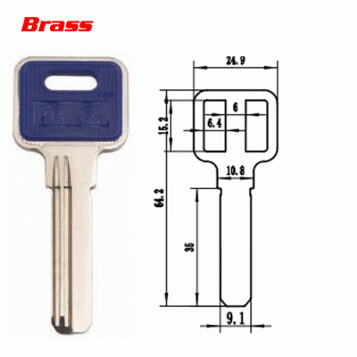 K-107 Length 35mm House key Blanks suppliers