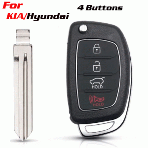 CKS-385 Flip Remote Car Key Shell Case For Hyundai 4 Buttons