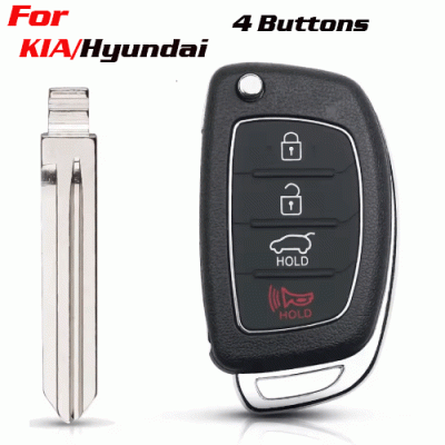 CKS-385 Flip Remote Car Key Shell Case For Hyundai 4 Buttons