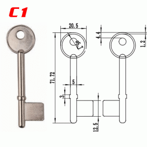 S-014 C1 Zinc alloy key blank for door locks