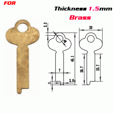 F-091 Brass Thickness 1.5 mm door key Blanks