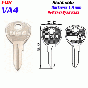 F-255 Steel Thickness 1.9mm VA4 door key blanks Right side