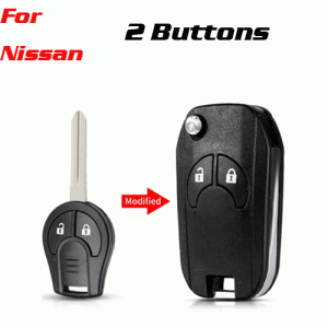Cks-207 Flip Car Key Shell For Nissan 2 Buttons