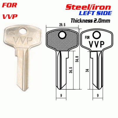F-172 Steel Thickness 2.0mm VVP door key Blank LEFT SIDE