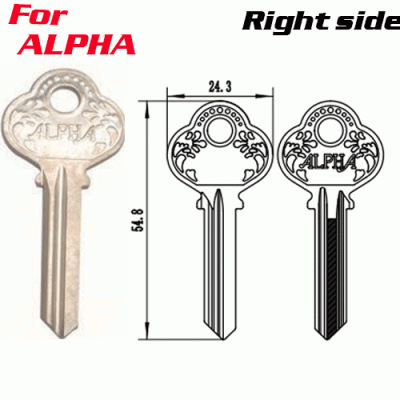 M-072 For ALPHA Right side key blanks supplier