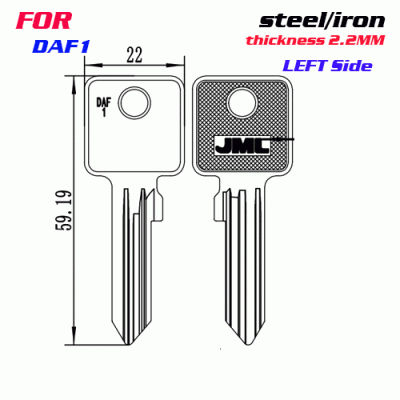 F-269 Steel Thickness 2.2mm DAF1 door key blanks LEFT side