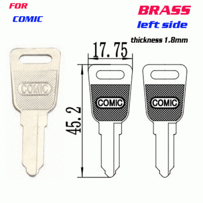 F-095 Brass Thickness 1.8 mm Comic door key Blanks left