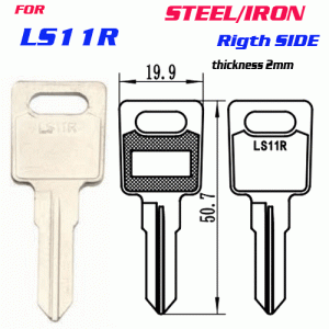 F-104 Steel Thickness 2mm LS11R door key Blank Right side