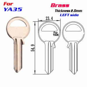 F-215 Brass Thickness 2.0mm YA35 door key Blank left side