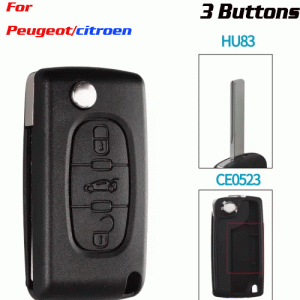 CKS-417 3 Buttons Remote Car Key Shell For Peugeot HU83