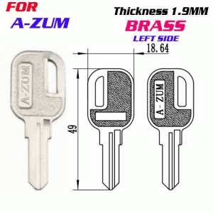 F-054 Brass Thickness 1.9mm A-ZUM door key Blanks left side