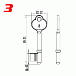S-022 number 3 Zinc alloy key blank for door locks