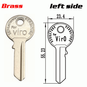 T-010 Brass Viro Key Blanks Left side Wholesale Suppliers